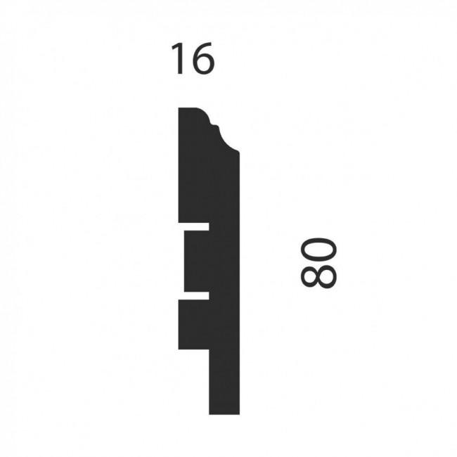 Плинтус wp07, иск. шпон, дуб бархатный, 80x16x2400 мм, мдф