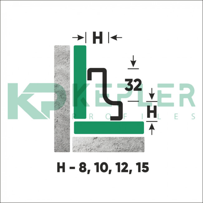 Плинтус из нержавеющей стали fij 15 сатинированный 2,7 м kepler profiles