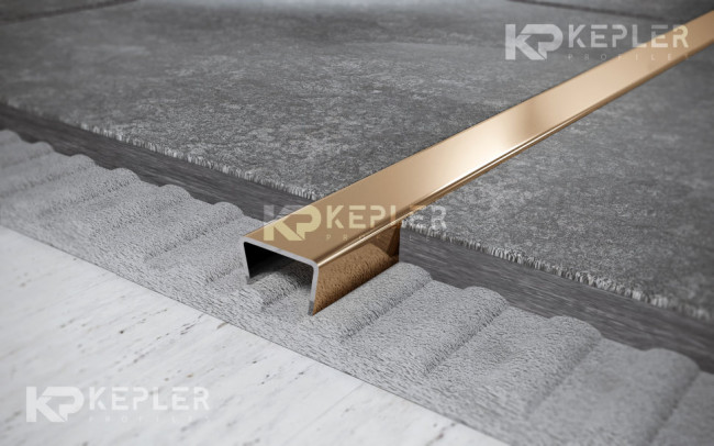 П-образный профиль из нержавеющей стали 10x25 мм fub 10x25 золото полированное 2,7 м